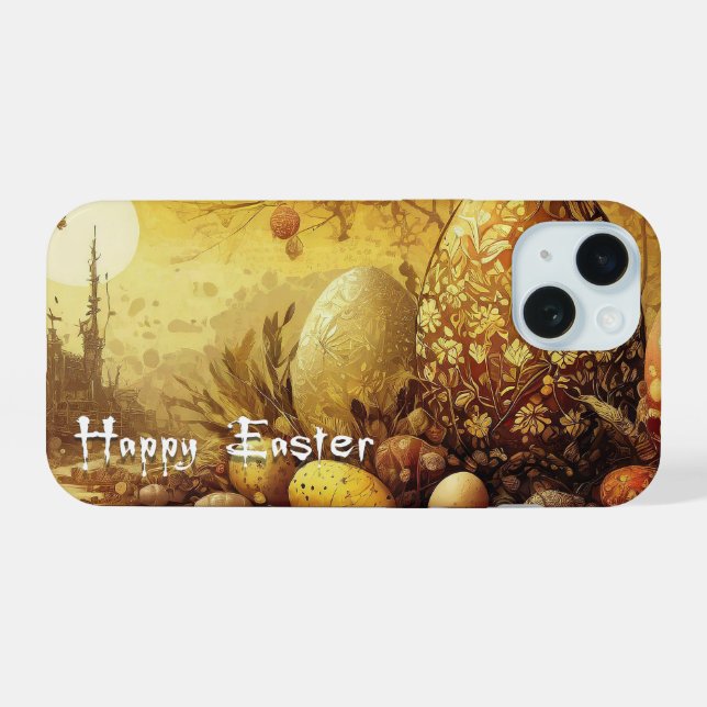 Coque iPhone 15 L'espoir de Pâques dans un monde apocalyptique (Verso Horizontal)