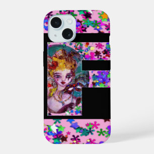 COQUE iPhone 15 LETTRE F MONOGRAMME DE MASQUÉRADE VALENTINE VÉNÉTI