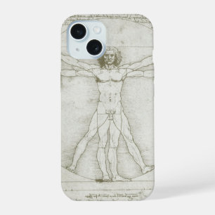 Coque iPhone 15 L'Homme de Vitruve de Léonard de Vinci