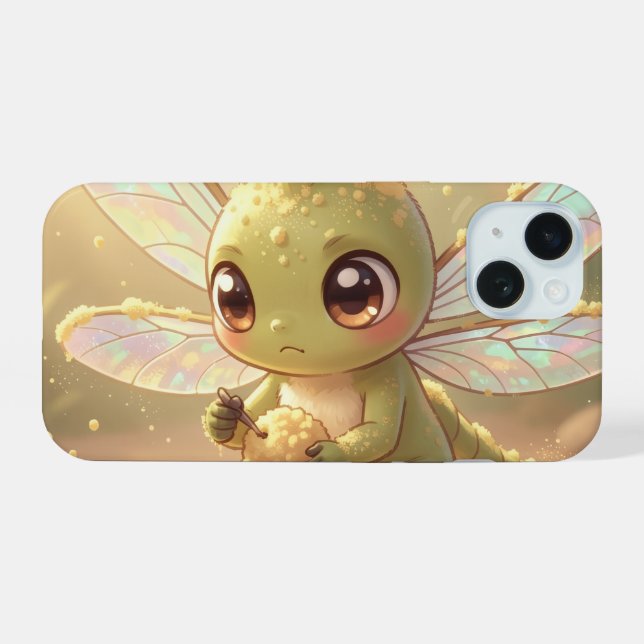 Coque iPhone 15 Libellule – Nectar stellaire de la nuit silencieus (Verso Horizontal)