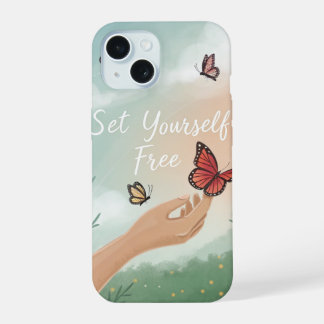 Coque iPhone 15 « Libérez-Vous – Libération de Papillons »