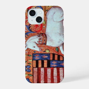 COQUE iPhone 15 LICORNE ET FLEURS DE FANTAISIE MÉDIÉVALE, MOTIFS F