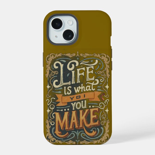 Coque iPhone 15 LIfe Quote phone case (Verso)