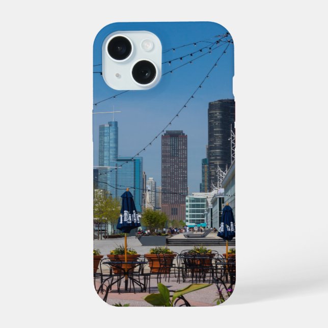 Coque iPhone 15 Lignes de Navy Pier (Verso)