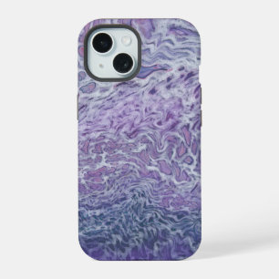 Coque iPhone 15 Lilac Acrylique Pourrissant L'Art Fluide Abstrait