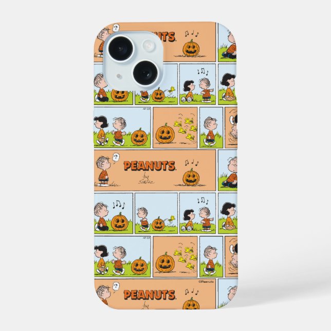 Coque iPhone 15 Linus & Lucy | Chanter Jack-O-Lantern (Verso)