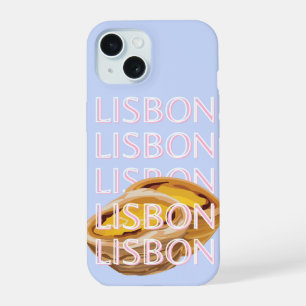 Coque iPhone 15 Lisbonne Travel Art, Blue, Portugal, Pastel