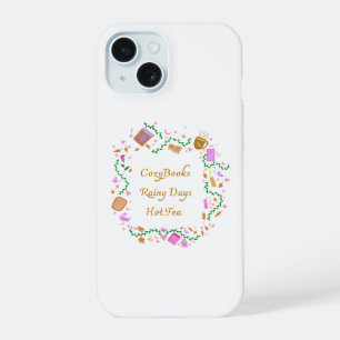 Coque iPhone 15 Livres Confortables, Journées Pluvieuses, Thé Chau
