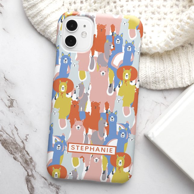 Coque iPhone 15 Llama Coloré (Créateur téléchargé)