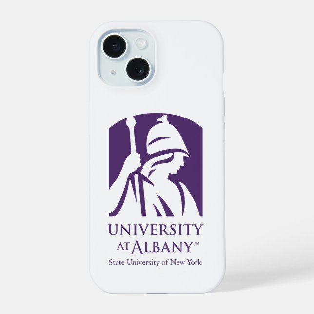 Coque iPhone 15 Logo de l'Université d'Albany (Verso)