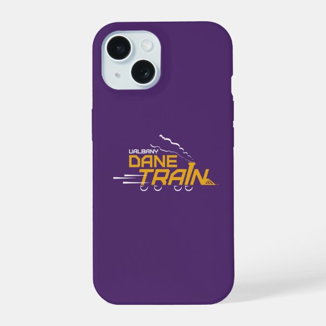 Coque iPhone 15 Logo du Dane Train de l'UAlbany (Verso)