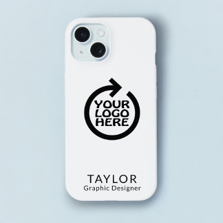 Coque iPhone 15 Logo personnalisé et entreprise de texte