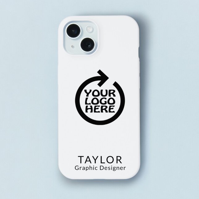 Coque iPhone 15 Logo personnalisé et entreprise de texte (Personalized Logo and Text Business iPhone 15 Case from Ricaso. 
Easy add own logo and text 
)