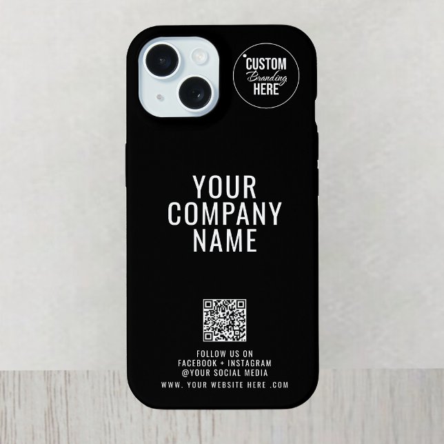 Coque iPhone 15 Logo Personnalisé Sur Le Dos Social Media Code QR  (logo qr code iphone)