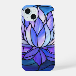 Coque iPhone 15 Lotus de verre tendu Fleur Art pour femmes
