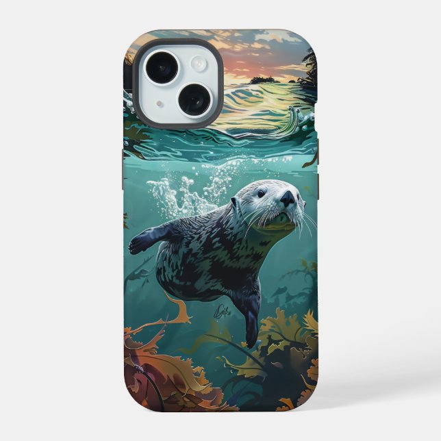 Coque iPhone 15 Loupe de mer (Verso)