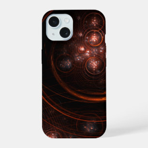 Coque iPhone 15 Lumière Stellaire Cramoisie en Orbite Art Cosmique