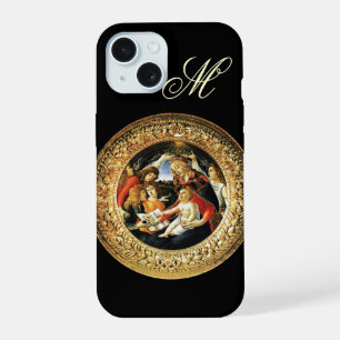 Coque iPhone 15 Madone du Magnificat Nativité Monogramme