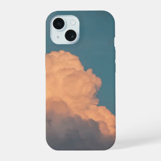 Coque iPhone 15 Magnifique étui téléphonique Cloud (Turquoise/oran