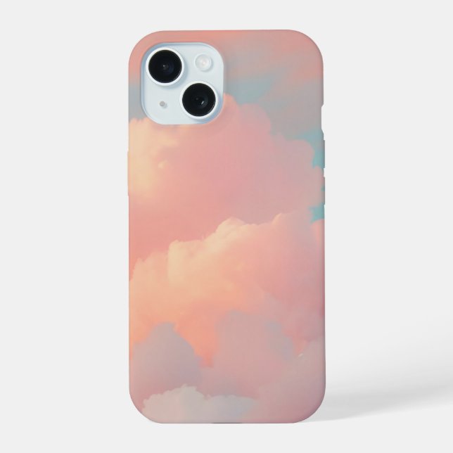 Coque iPhone 15 Magnifique étui téléphonique nuageux (Cotton Candy (Verso)