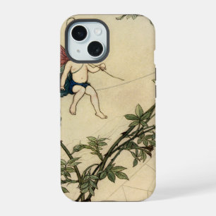 Coque iPhone 15 Mais Puck était assis sur un fil d'araignée