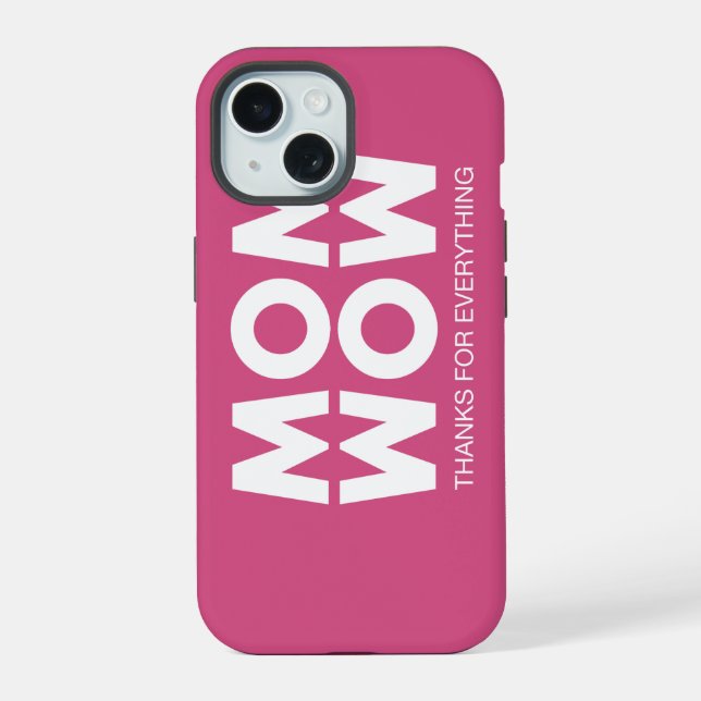 Coque iPhone 15 Maman, Wow ! (Verso)