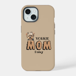 Coque iPhone 15 Maman Yorkie Amoureuse du Yorkshire Terrier Nom pe