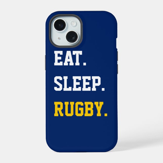 Coque iPhone 15 Manger Dormir rugby (Verso)