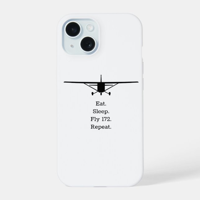 Coque iPhone 15 Manger Dormir Voler 172 Répéter Avion (Verso)