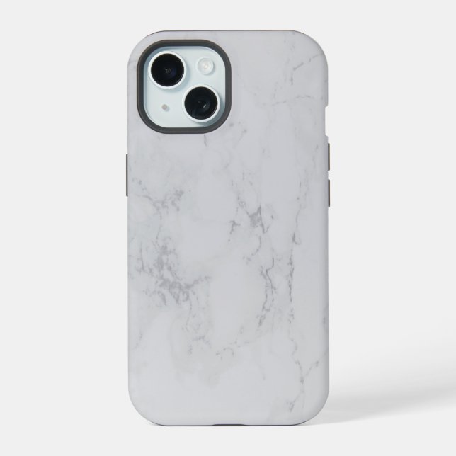 Coque iPhone 15 Marbre Blanc Élégant (Verso)