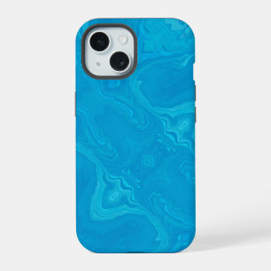 Coque iPhone 15 Marbre Bleu Abstrait HP Personnalisé