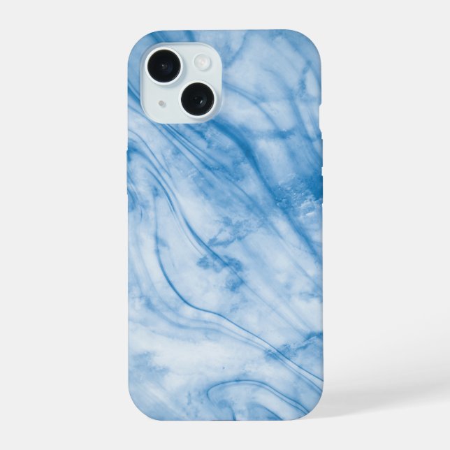 Coque iPhone 15 Marbre Bleu Élégant  (Verso)