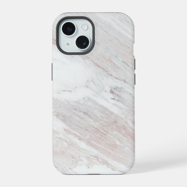 Coque iPhone 15 Marbre Brun Blanc (Verso)