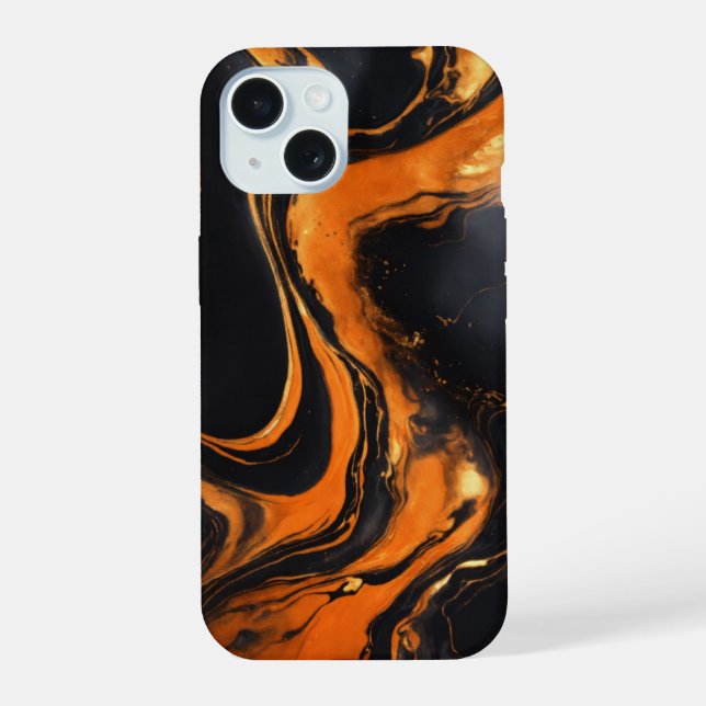 Coque iPhone 15 Marbre Doré Luxe (Verso)