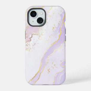 Coque iPhone 15 Marbre Liquide Lavande