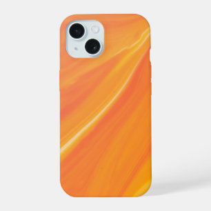 Coque iPhone 15 Marbre Orange Élégant