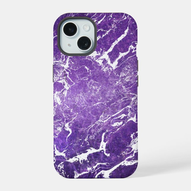 Coque iPhone 15 Marbre pourpre (Verso)