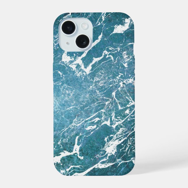 Coque iPhone 15 marbre turquoise (Verso)
