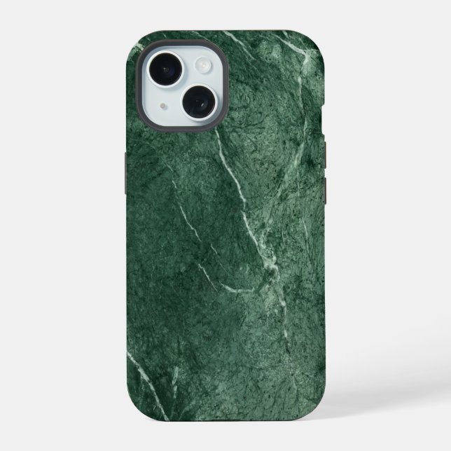 Coque iPhone 15 Marbre Vert Texturé (Verso)