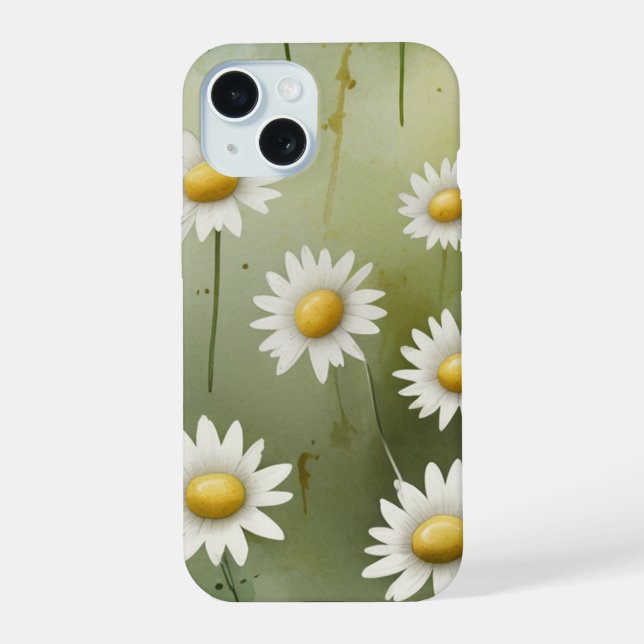 Coque iPhone 15 Marguerites (Verso)
