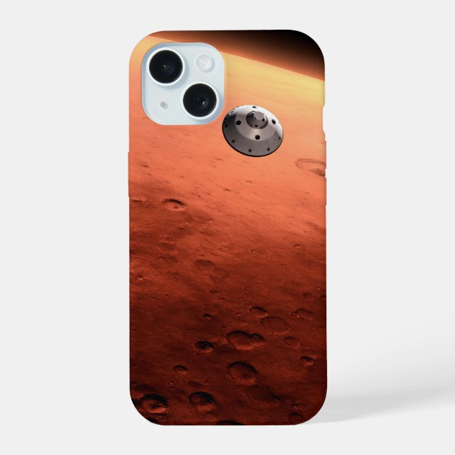 Coque iPhone 15 Mars Science Laboratory approchant Mars. (Verso)
