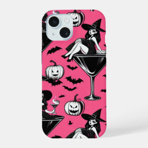 Coque iPhone 15 Martini sorcière rose