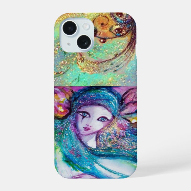 COQUE iPhone 15 MASQUERADE VENITIEN /MASQUE BLEU (Verso)
