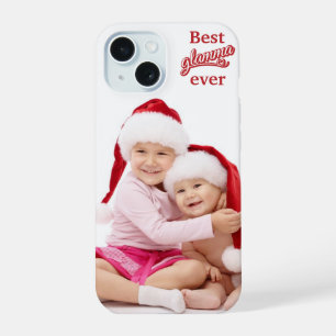 Coque iPhone 15 Meilleure Glamma Ever photo rouge/blanc sur fond b