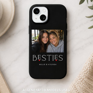 Coque iPhone 15 Meilleures Amies Meilleure Copine Cœur Typographie
