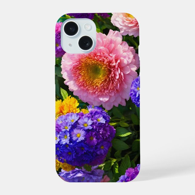 Coque iPhone 15 Mélange de fleurs (Verso)
