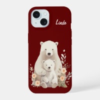 Mère mignonne + Bébé Ours Polaires Coque-Mate coqu