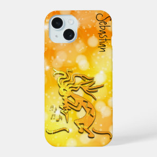 Coque iPhone 15 Merrymaker Kokopelli Notes de Musique Nom Personna