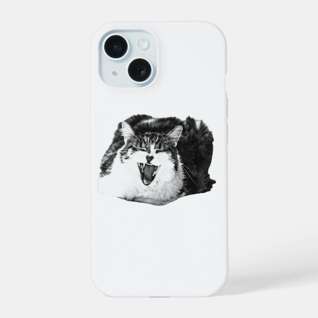 Coque iPhone 15 Miau protecteur, look ombré (Verso)