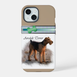 Coque iPhone 15 Mignon Art Moderne de Chien Airedale Terrier